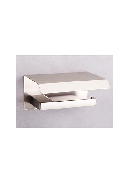 System Flat Kapaklı Tuvalet Kağıtlığı Saten Rengi 118X85X170 mm