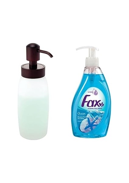 Bosphorus Homi Buz Desenli̇ Cam Sivi Sabunluk ve 1 Adet 400 ml Sivi Sabun Okyanus Kokulu