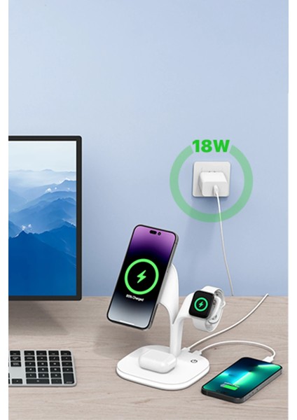 YM-UD22 Kablosuz Şarj Masaüstü Set - Lila Zrnet modelleri