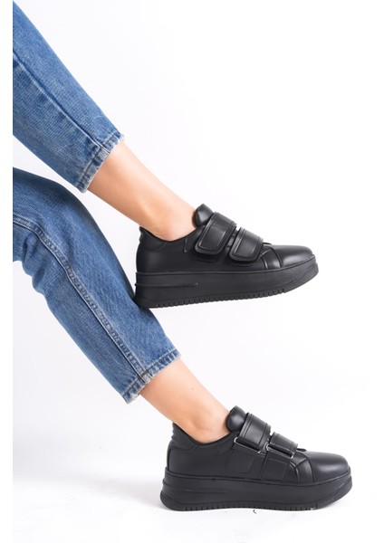 Valencıa Bağcıksız Cırt Cırtlı Ortopedik Taban Kadın Sneaker Spor Ayakkabı Cst - Siyah modelleri