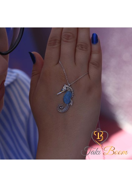 Deniz Atı Gümüş Kolye