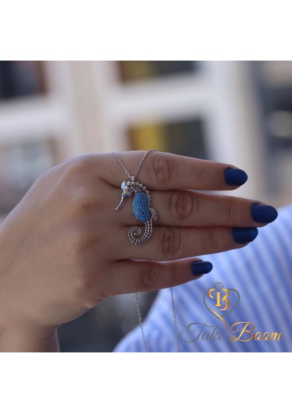 Deniz Atı Gümüş Kolye