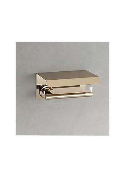 System Hoop Kapaklı Tuvalet Kağıtlığı Gold Renk 87X104X156 mm