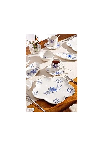 Intense Blue Porselen 32 Parça 6 Kişilik Kahvaltı - Servis Takımı