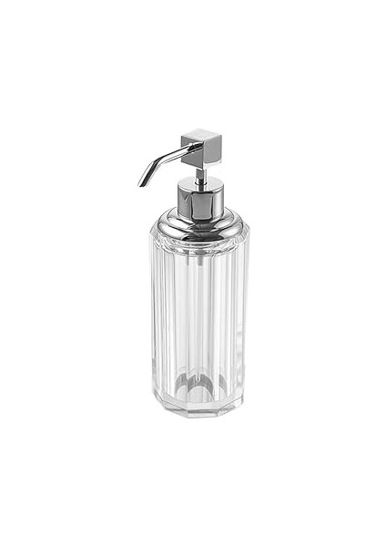 System Cyrstal Bath Accessory Soap Dispenser Transparent-Chrome 80 ml Gümüş Tek Ebat BA2048 006 C1-