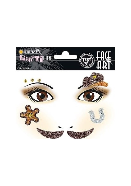 Herma Face Art Decor Yuz Susleme Etiketi Kovboy