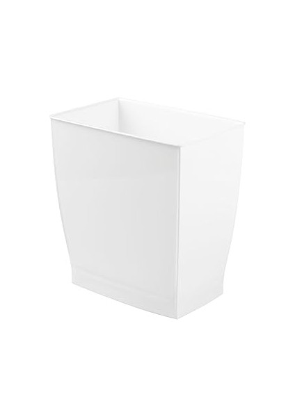 (White) - Mono Wastebasket Trash Can - Rectangular, White