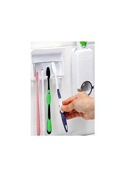 Mobee Diş Macunu Sıkacağı ve 5'li Diş Fırçalığı Otomatik