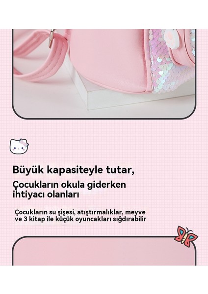 Kız Sevimli Karikatür Kedi Payetli Çocuk Omuz Çantası (Yurt Dışından) indirimleri