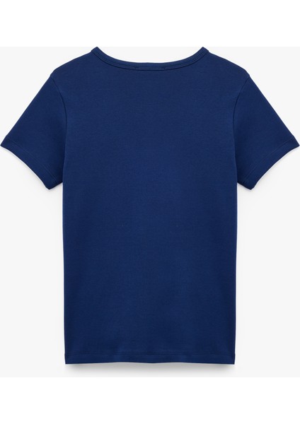 Pamuklu Kısa Kollu Bisiklet Yaka Basic Tişört fiyatları