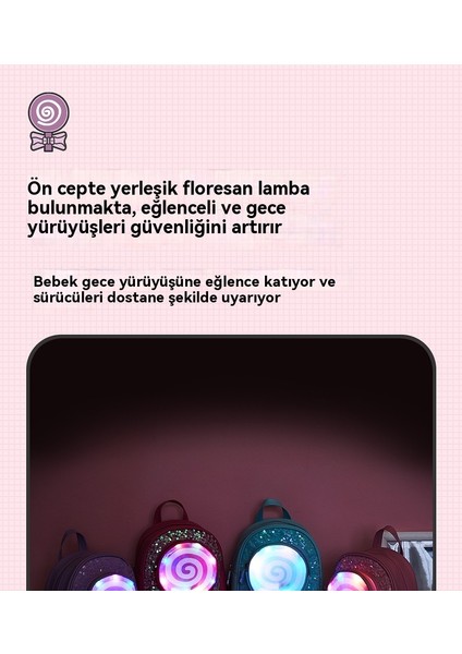 Kızlar Rahat Seyahat Lolipop LED Işık Moda Sırt Çantası (Yurt Dışından) indirimleri