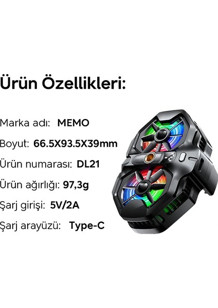 DL21 Yarı Iletken Arka Klipsli Çift Fanlı Soğutma Radyatörü Pubg Oyun Soğutucu Ios Android indirimleri