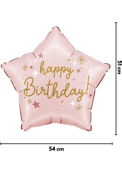 Pembe Happy Birthday Yazılı Yıldız Balon fiyatları