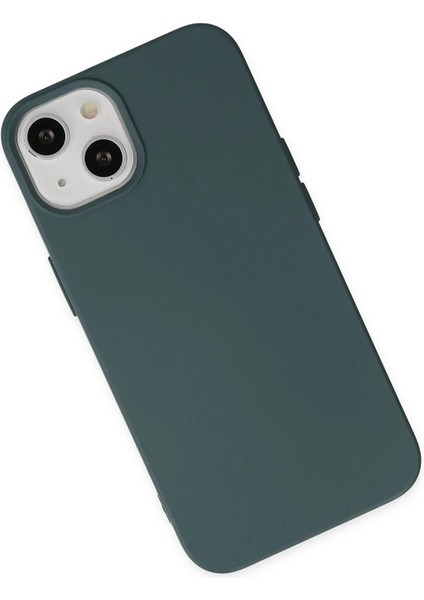 Newface iPhone 14 Plus Kılıf Nano Içi Kadife Silikon - Koyu Yeşil modelleri