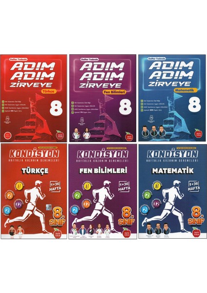 Newton 8. Sınıf Adım Adım Zirveye Türkçe+Fen +Matematik+Kondisyon Türkçe+Fen B.+Matematik (6 Kitap)