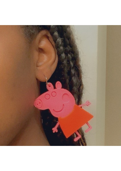 Peppa Domuz Küpe (Plastik Aparattır!!!) 3D