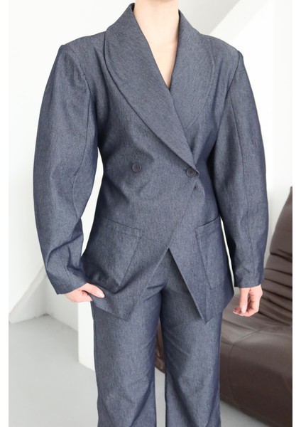 Lacivert Balon Kol Ceket Pantolon Takım fiyatları