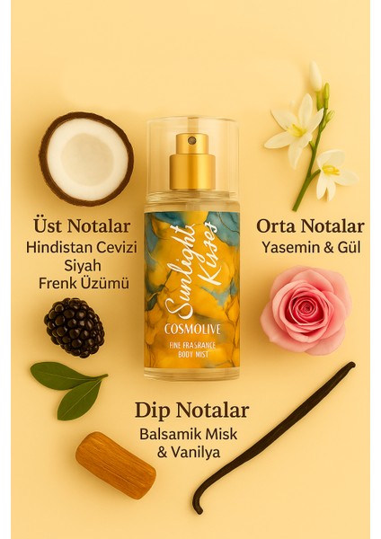 Seyahat Boy Body Mist | Eau Des Vahines | Sunlight Kisses | Kadın | Vücut Spreyi | 100 ml