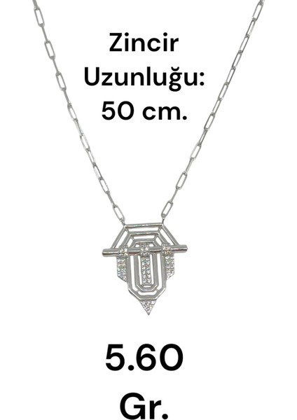 Serenay Modeli 925 Ayar Gümüş Kolye – Modern ve Trend Tasarım, 50 cm Zincir fiyatları