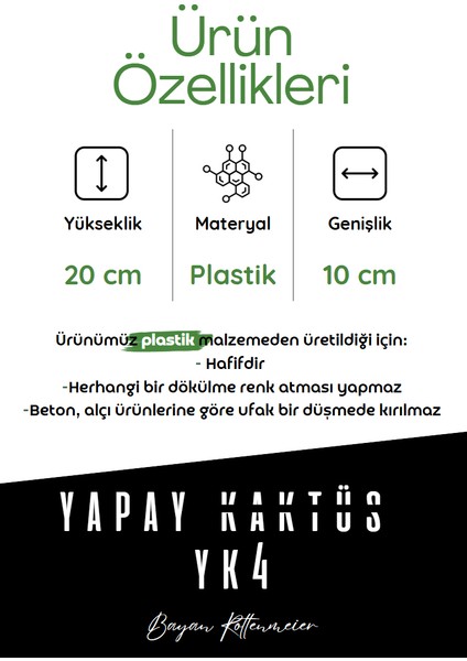 Saksılı Yapay Kaktüs Yk4 - Yapay Çiçek - Yapay Bitki fiyatları