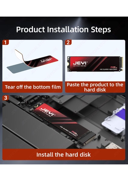 JEYI M.2 2280 Ssd Grafen Bakır Soğutucu-NVMe/SATA için Ultra İnce 0,5 mm Yüksek Isı İletkenliği Soğutma Pedi Yeni Nesil PS5/Dizüstü/Masaüstü