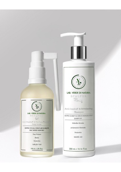 Kepek ve Saç Dökülme Sebum Dengeleyici Nemlendirici Onarıcı Şampuan + Serum Seti