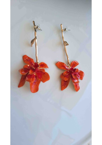 Çiçek Küpe Turuncu fiyatları