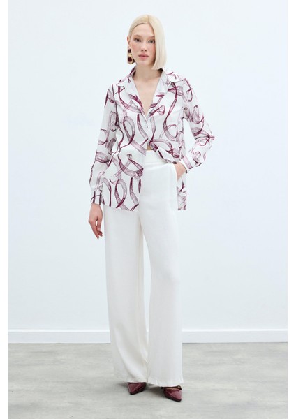 Desenli Klasik Gömlek - Bordo fiyatları