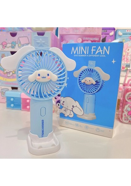 Cinnamoroll Sanrio Şarjlı USB Telefon Tutucu Mini El Fanı Vantilatör Soğutucu