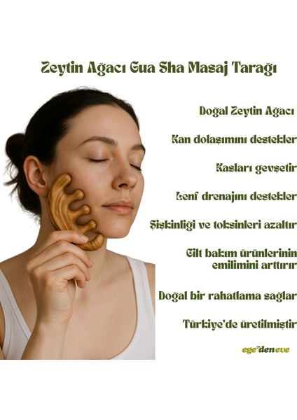 Zeytin Ağacı Gua Sha Masaj Aleti - Ahşap Lenfatik Tarak - Yüz ve Vücut Için Doğal Masaj ve Dolaşım Destekleyici fiyatları
