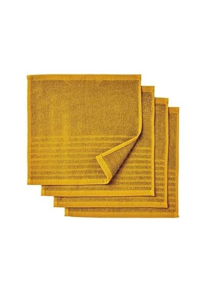 4 Adet Banyo-Mutfak El Havlusu Hardal Sarı Meridyendukkan 30X30 Cm, 4 Lü