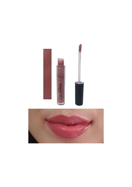Edwol Make Up Likit Işıldayan Parlak Nude Kahverengi Parlak Ruj