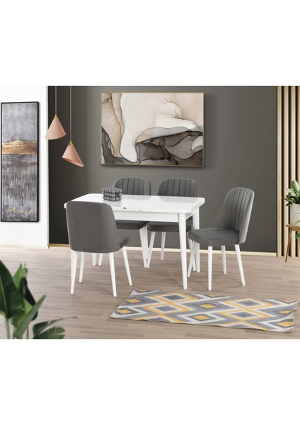 Uyar (Sadece Masa) Beyaz 75*130+30 Kelebek Açılır Masa