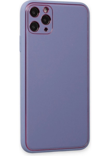 Newface iPhone 11 Pro Max Kılıf Coco Deri Silikon Kapak - Açık Lila modelleri