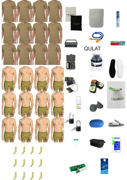 12'li Askerlik Seti Bedelli Acemi Temel Asker Malzeme Ekonomik Paket