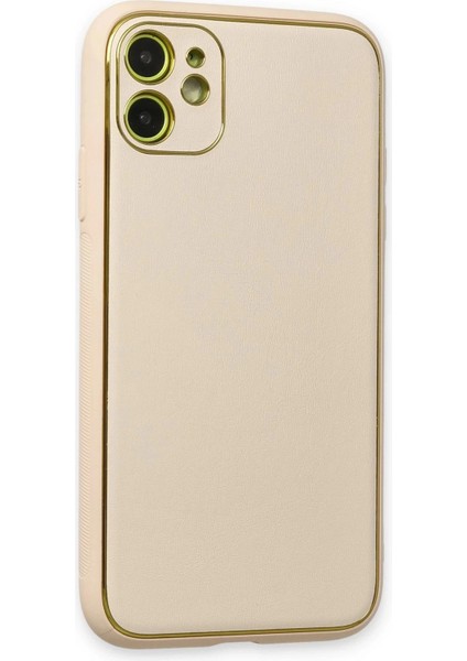 Newface iPhone 12 Kılıf Coco Deri Silikon Kapak - Gold fiyatları