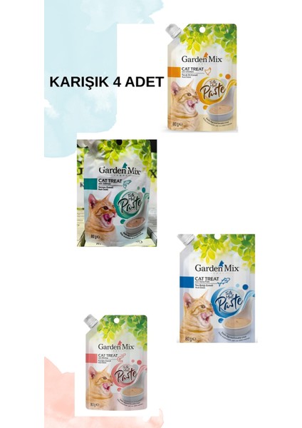 Garden Mıx 4'lü Karışık Kedi Ezme 80GR Ödüller