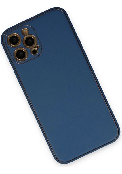 Newface iPhone 12 Pro Max Kılıf Coco Deri Silikon Kapak - Açık Mavi modelleri
