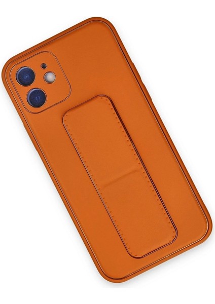 Newface iPhone 12 Kılıf Coco Deri Standlı Kapak - Turuncu fiyatları