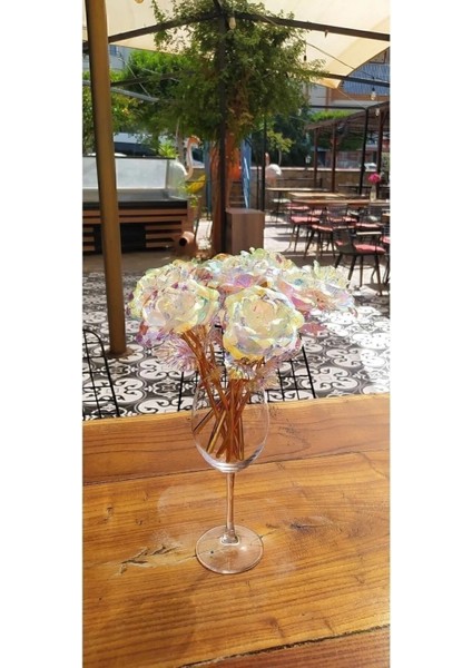 Sonsuzluk Gülü Rengarenk Hologramlı Sevgiliye Hediye 24 cm Galaxy 1 Adet fırsatları