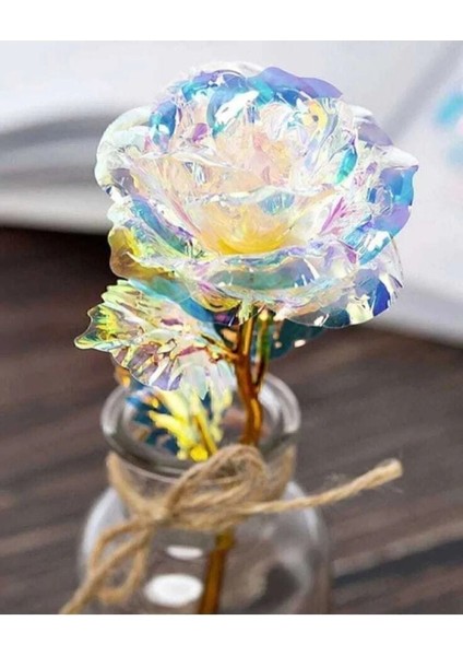 Sonsuzluk Gülü Rengarenk Hologramlı Sevgiliye Hediye 24 cm Galaxy 1 Adet indirimleri