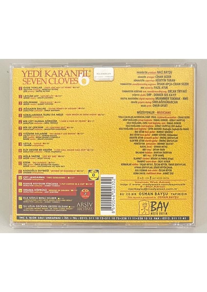Yedi Karanfil 6 CD (Orijinal Dönem Baskı Cd) fiyatları