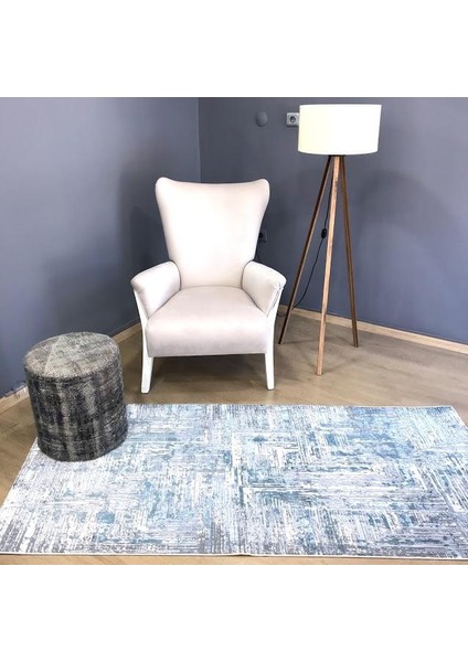 Hoom Rugs Ares 1005 Mavi Leke Tutmaz Dikdörtgen Salon Halısı Halı