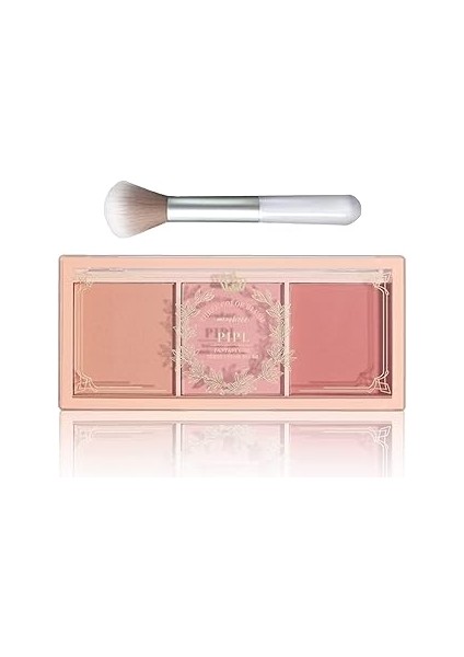 Joyzzz Allık Paleti, 3'ü 1 Arada Renkli Mat Yüz Allığı Makyaj Pudrası, Mat Pembe Allık, Uzun Ömürlü