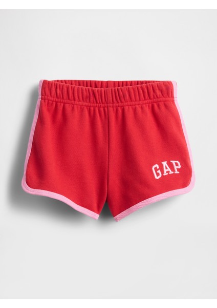 Kız Bebek Kırmızı Bebek ve Küçük Çocuk Logo Yunus Sweat Şortları