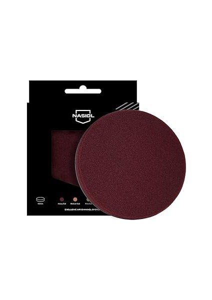 Nasiol Hava Kanallı Polisaj Pedi BORDO-150 Mm-Sert Polisaj Pasta Cila Süngeri, Detailing, Oto