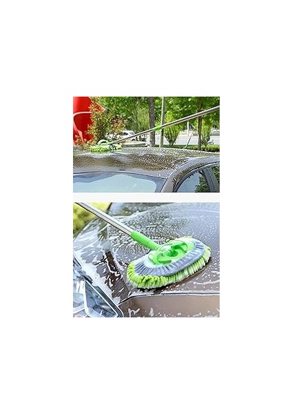 Befto Home Çok Fonksiyonlu Oto Araba Yıkama Fırçası Oto Yıkama Mopu (1 Adet Yedek Bez)