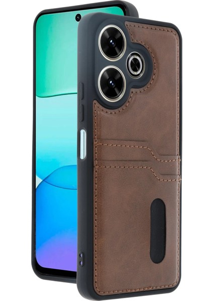 Xiaomi Redmi 13 4g Kılıf Sara Kartvizitli Deri Kılıf - Taba Zrnet fiyatları