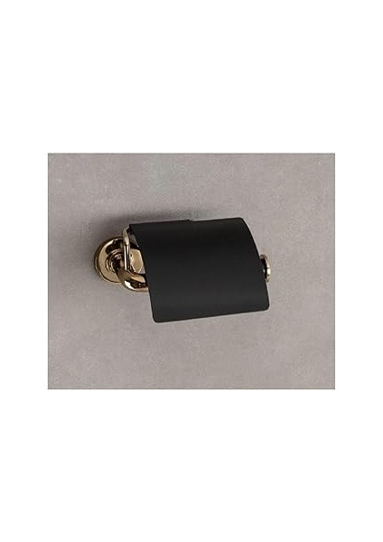 System Nord Kapaklı Tuvalet Kağıtlığı Gold/siyah Renk 69X121X155 mm