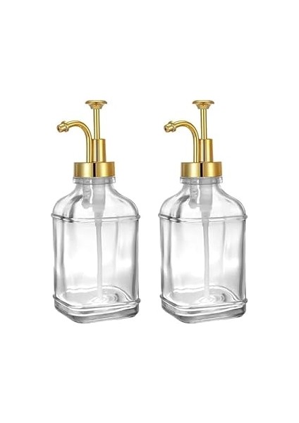 Orret Home 500 ml Cam Sıvı Sabunluk ve Losyonluk, Yüksek Kaliteli Krom Başlık, Şık Tasarım, Çok Ama